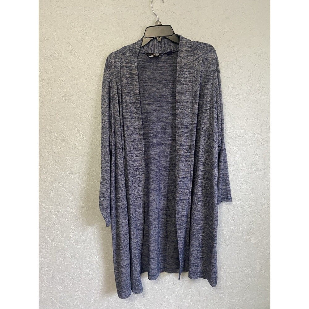 Lands End Size 2X 20W-22W Long Open Cardigan H21